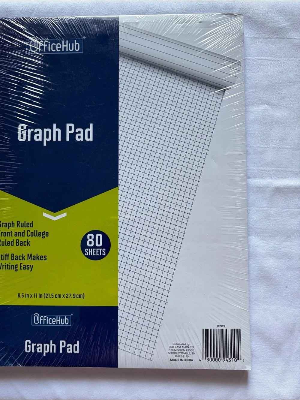 New OffiiceHub Graph Pad 80 8.5x11 Sheets Graph Ruled Font College Ruled Back